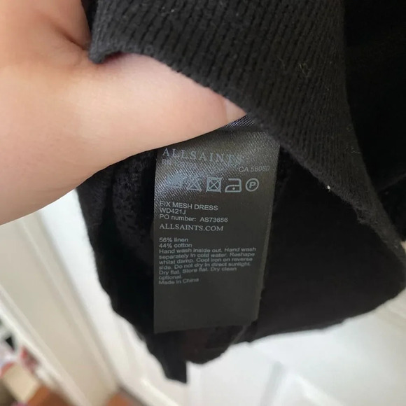 NWT ALL SAINTS Fix Mesh Dress Black Size 0 - Picture 8 of 8